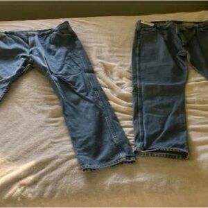 2 Pair of Flame Resistant FR Wrangler Men's Relaxed Jeans in Medium Blue 42x34